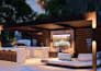 do landscape backyard design 3d rendering for pool, pergola, patio garden design